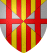 Écartelé, aux 1er et 4e d'or à quatre pals de gueules et aux 2e et 3e d'argent à la croix de gueules.