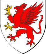 D'argent, au griffon de gueules, arm, becqu et langu d'or