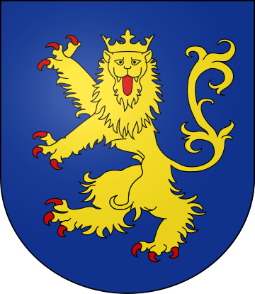 D'azur  un lopard lionn d'or, couronn du mme, arm et lampass de gueules.